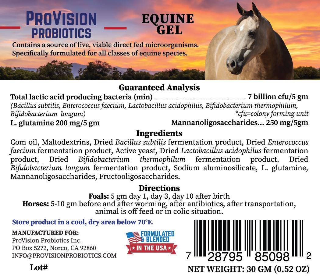 ProVision Probiotics Equine Gel 30 ml Tube